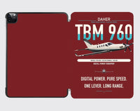 Thumbnail for Daher TBM 960 design on dark red ipad tablet case