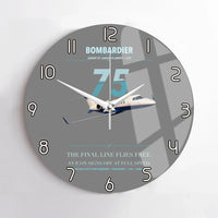 Thumbnail for Bombardier Learjet 75 Liberty design on gray no frame wall clock
