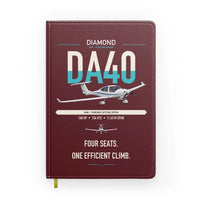 Thumbnail for Diamond DA40 design on dark red notebook
