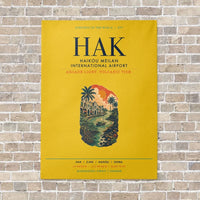 Thumbnail for Haikou Meilan International Airport HAK vertical canvas print - no frame - yellow background