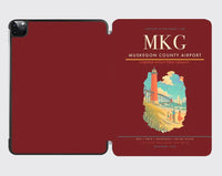 Thumbnail for Muskegon County Airport (MKG) design on dark red ipad tablet case