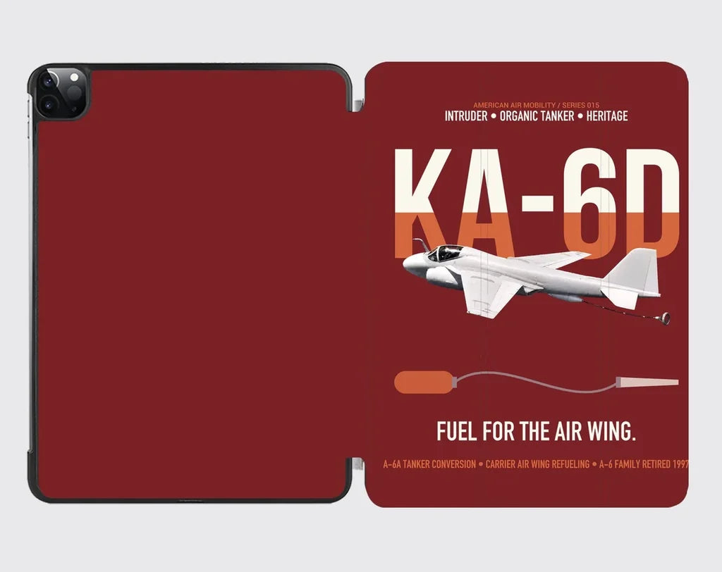 KA-6D Intruder design on dark red ipad tablet case