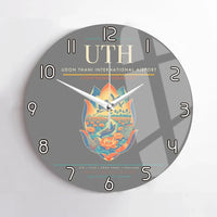 Thumbnail for Udon Thani International Airport (UTH) design on gray no frame wall clock