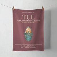 Thumbnail for Tulsa International Airport (TUL) design on dark red towel