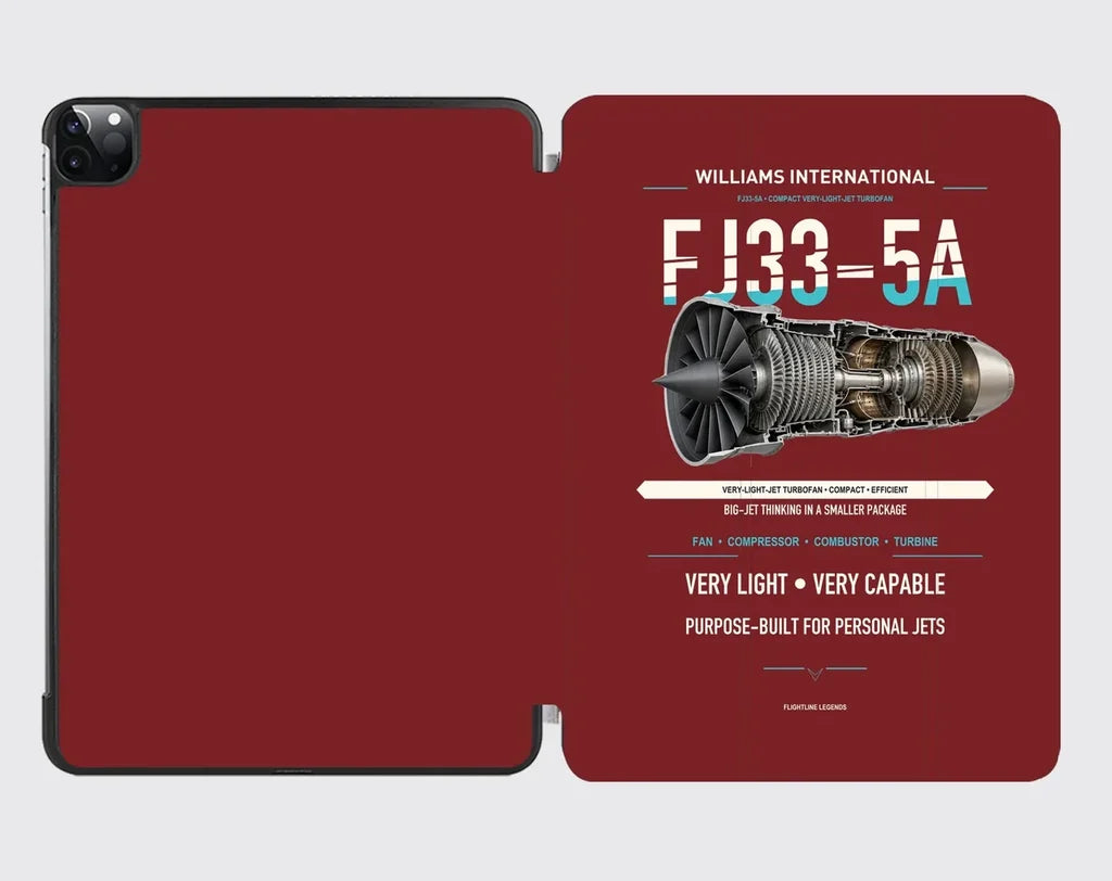 FJ33-5A design on dark red ipad tablet case