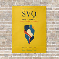 Thumbnail for Seville Airport SVQ vertical canvas print - no frame - yellow background