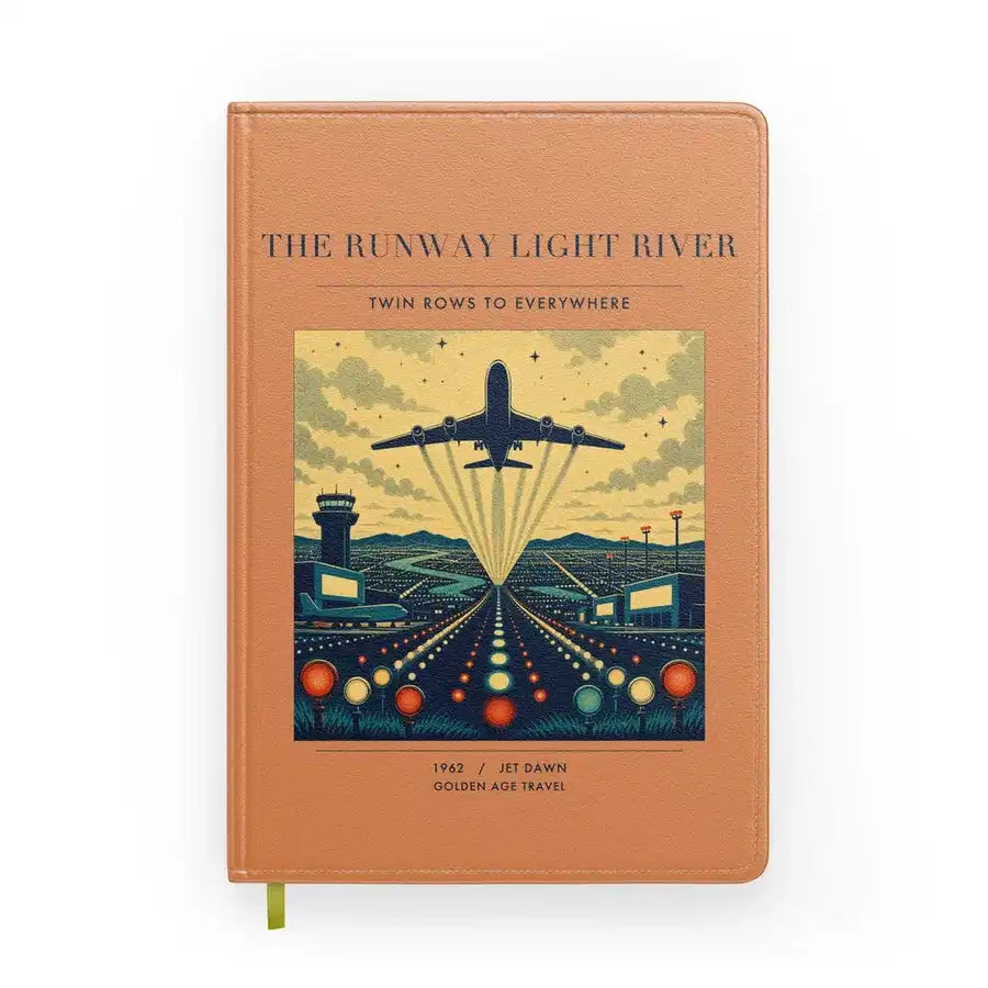 VINTAGE G4303 - The Runway Light River - Designed Notebooks design on orange