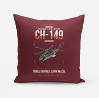 Thumbnail for Leonardo CH-149 Cormorant design on dark red pillow