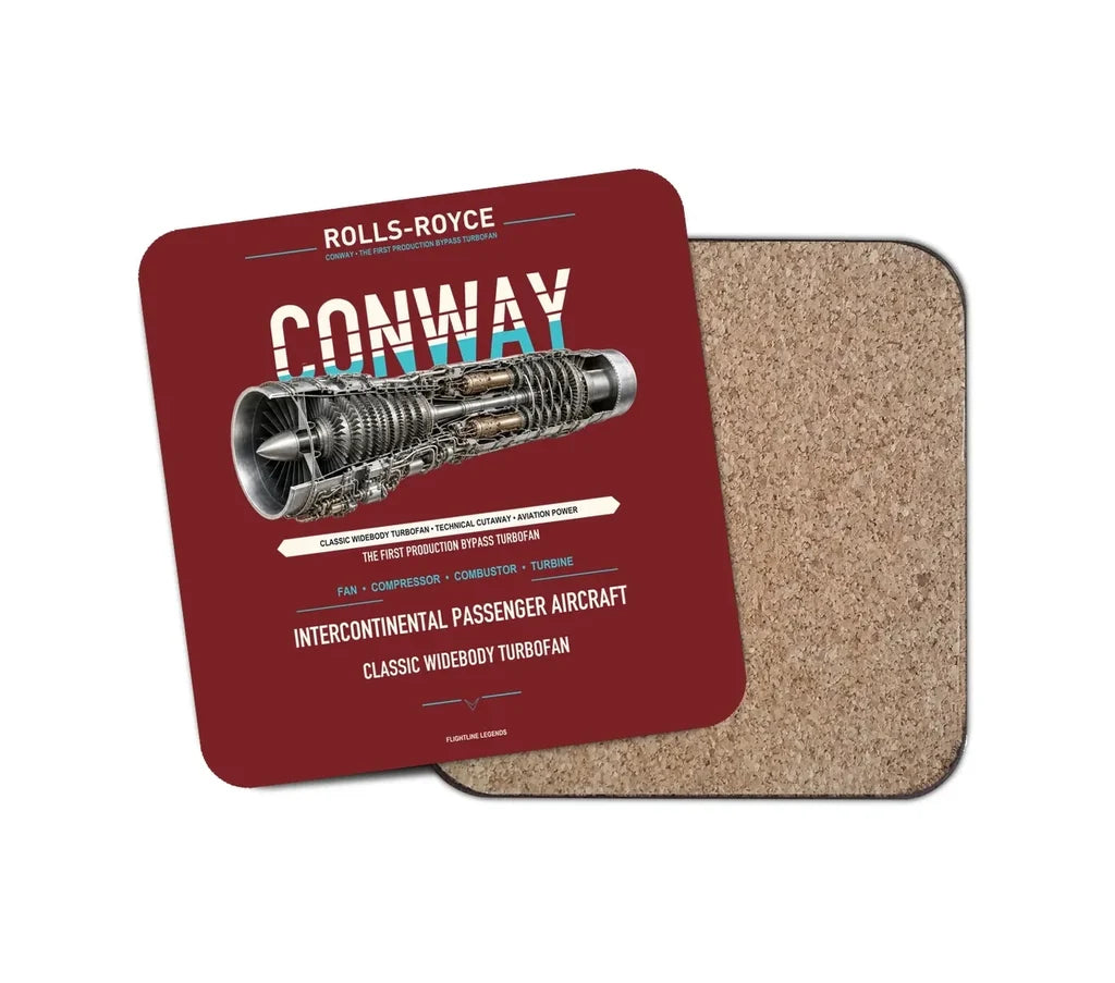 CONWAY design on dark red 1 piece coaster