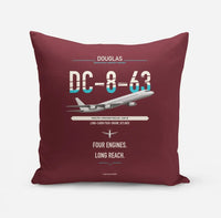 Thumbnail for Douglas DC-8-63 design on dark red pillow