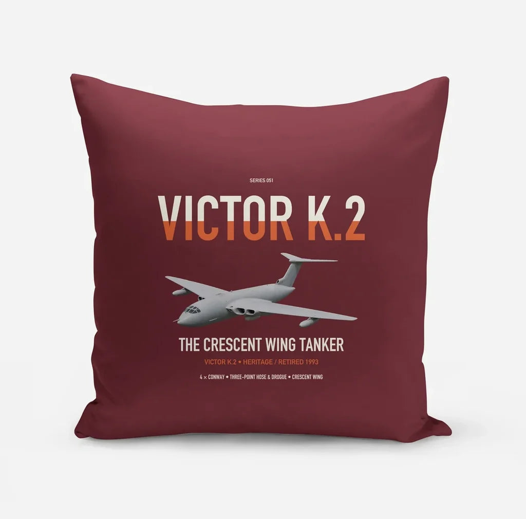Handley Page Victor K.2 design on dark red pillow