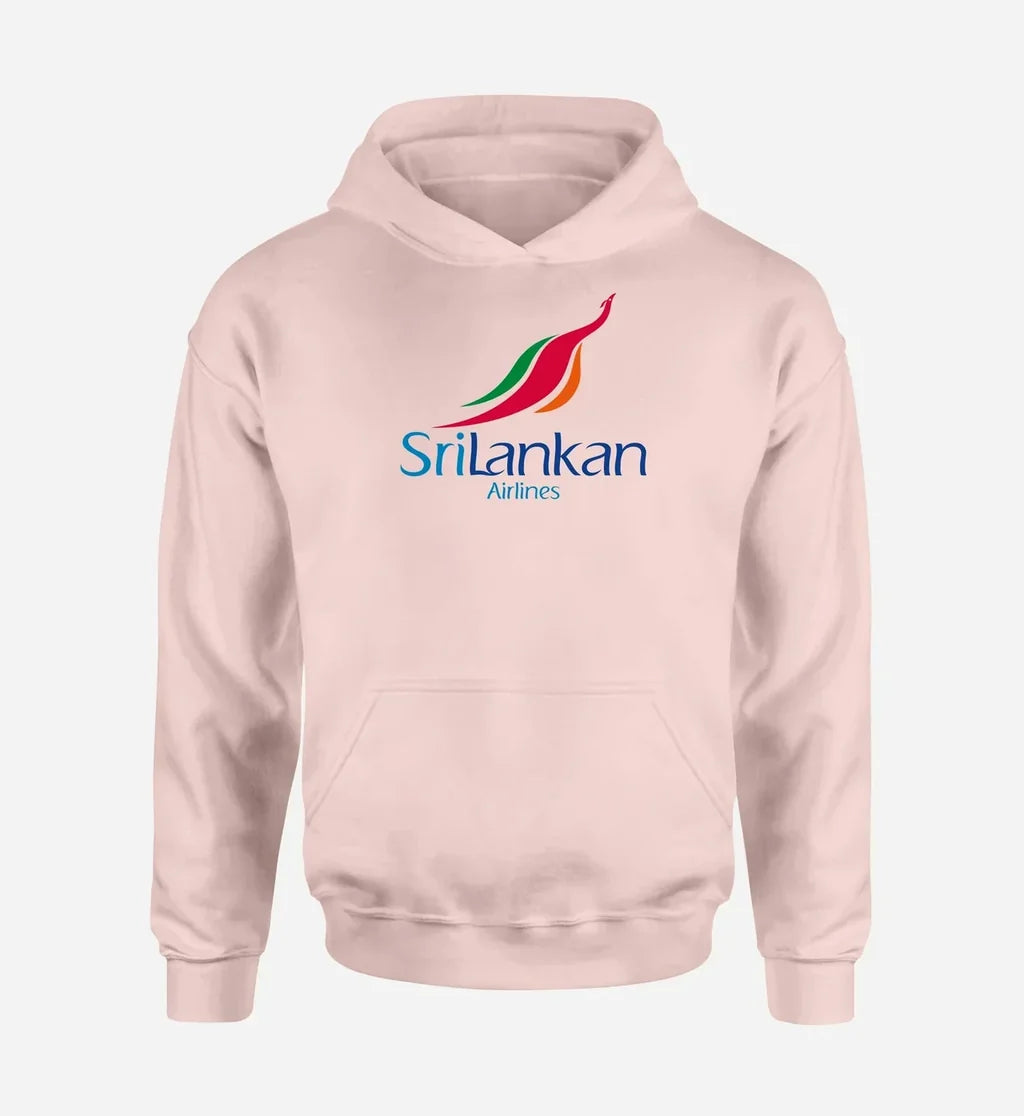 Sri Lankan Airlines logo printed on pink hoodie
