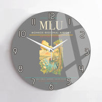 Thumbnail for Monroe Regional Airport (MLU) design on gray no frame wall clock