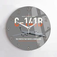 Thumbnail for C-141B Starlifter design on gray no frame wall clock