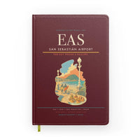 Thumbnail for San Sebastián Airport (EAS) design on dark red notebook