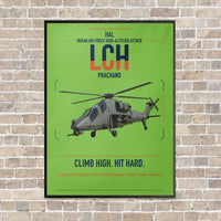 Thumbnail for HAL LCH Prachand vertical canvas print - framed - light green background
