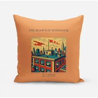 Thumbnail for VINTAGE G4312 - The Rooftop Windsock - Designed Pillows design on orange