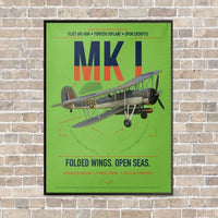 Thumbnail for Fairey Swordfish Mk I vertical canvas print - framed - light green background