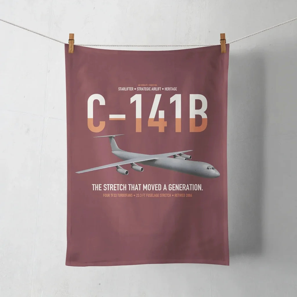 C-141B Starlifter design on dark red towel