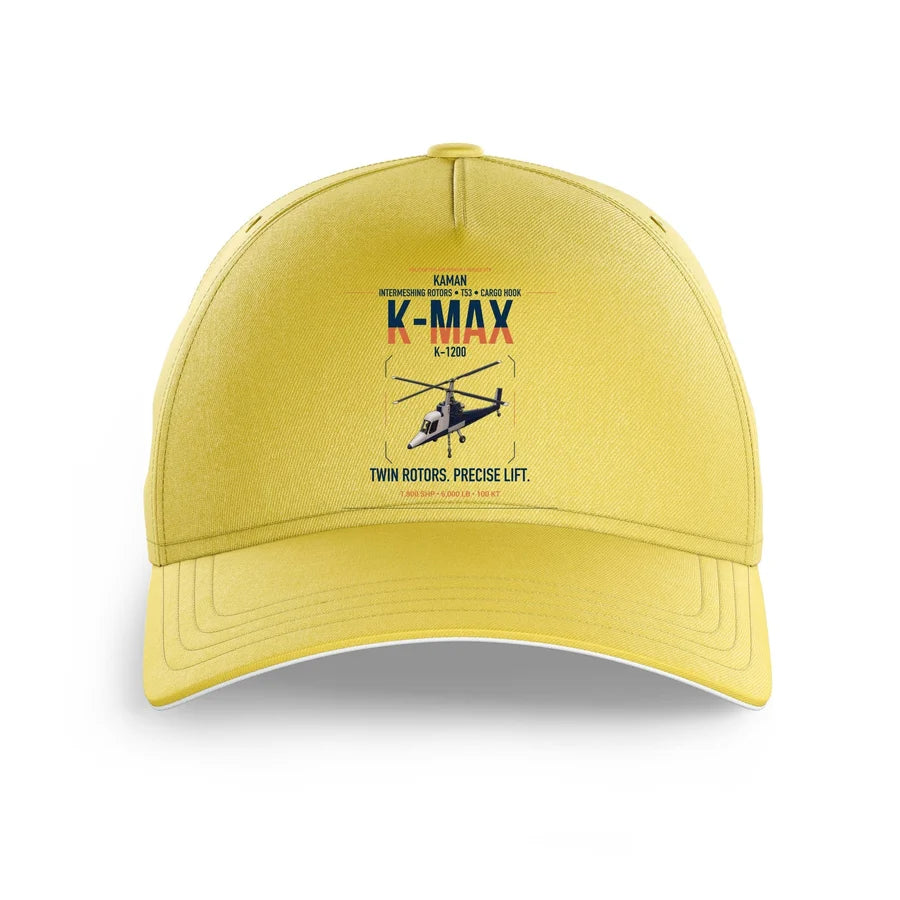 Kaman K-1200 K-MAX design on yellow printed hat