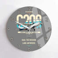 Thumbnail for Cessna 208 Caravan design on gray no frame wall clock