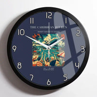Thumbnail for VINTAGE G4122 - The Caribbean Jet Run - Designed Wall Clocks design on navyblue framed