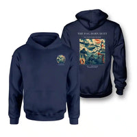 Thumbnail for VINTAGE G4437 - The Fog Horn Duet - Double-Side Hoodie design on navyblue double side