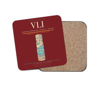 Thumbnail for Bauerfield International Airport (VLI) design on dark red 1 piece coaster