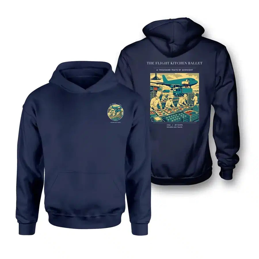 VINTAGE G4374 - The Flight Kitchen Ballet - Double-Side Hoodie design on navyblue double side