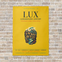 Thumbnail for Luxembourg Airport LUX vertical canvas print - no frame - yellow background