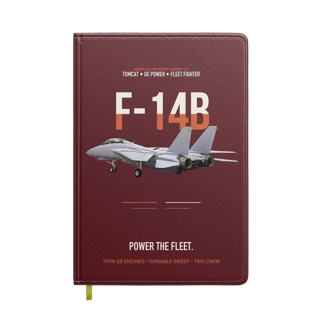 F-14B Tomcat Power The Fleet design on dark red notebook