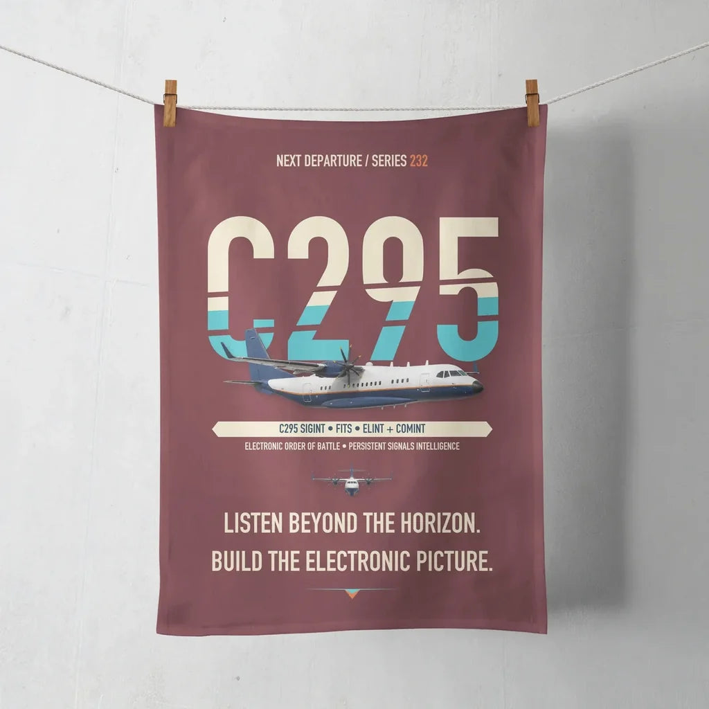 Airbus C295 SIGINT design on dark red towel