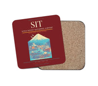 Thumbnail for Sitka Rocky Gutierrez Airport (SIT) design on dark red 1 piece coaster