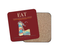 Thumbnail for Pangborn Memorial Airport (EAT) design on dark red 1 piece coaster