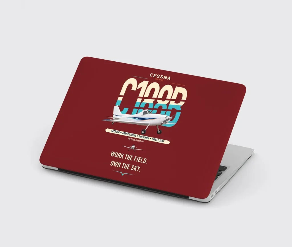 Cessna A188B AgTruck design on dark red MacBook case