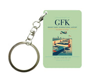 Thumbnail for Grand Forks International Airport (GFK) design on light green key chain