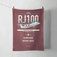 Thumbnail for Avro RJ100 design on dark red towel