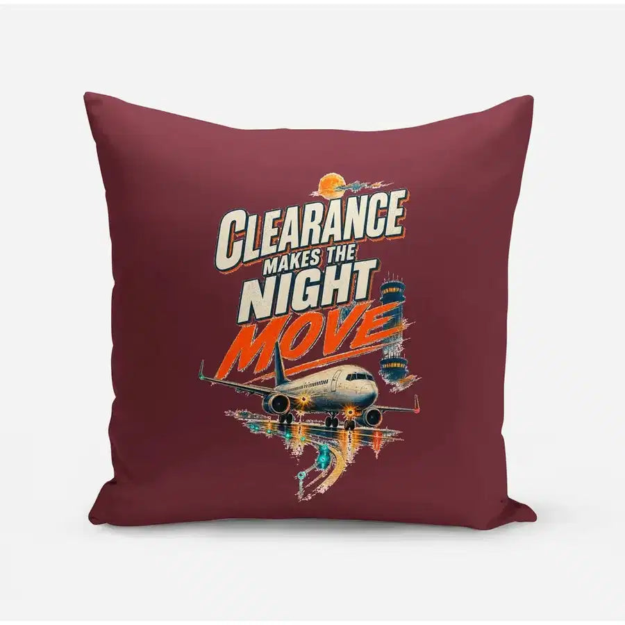 Clearance Makes The Night Move design on dark red pillow