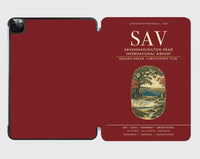 Thumbnail for Savannah-Hilton Head International Airport (SAV) design on dark red ipad tablet case