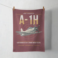 Thumbnail for A-1H Skyraider design on dark red towel