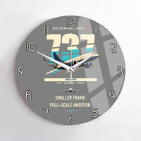 Thumbnail for Boeing 737 MAX 7 design on gray no frame wall clock