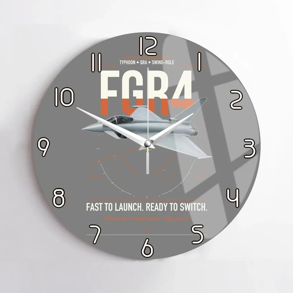 Eurofighter Typhoon FGR4 design on gray no frame wall clock