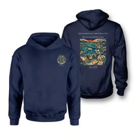 Thumbnail for VINTAGE G4449 - The Homefield Christmas Eve - Double-Side Hoodie design on navyblue double side