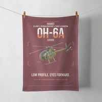 Thumbnail for Hughes OH-6A Cayuse design on dark red towel