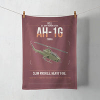 Thumbnail for Bell AH-1G Cobra design on dark red towel