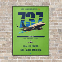 Thumbnail for Boeing 737 MAX 7 vertical canvas print - framed - light green background