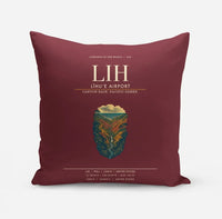 Thumbnail for Līhuʻe Airport (LIH) design on dark red pillow