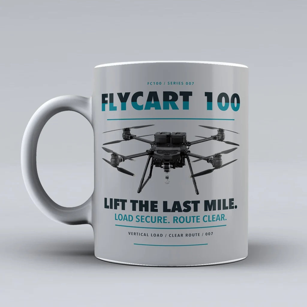 FlyCart 100 Mug design on light gray dji