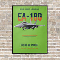 Thumbnail for EA-18G Growler Control The Spectrum vertical canvas print - framed - light green background