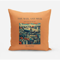 Thumbnail for VINTAGE G4098 - The Mail And Milk - Designed Pillows design on orange